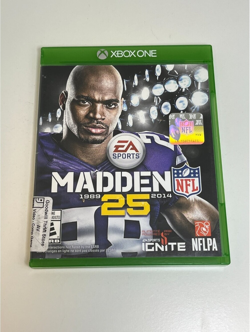 EA Sports Madden NFL 25 Xbox One video game Adrian Peterson green 2013
